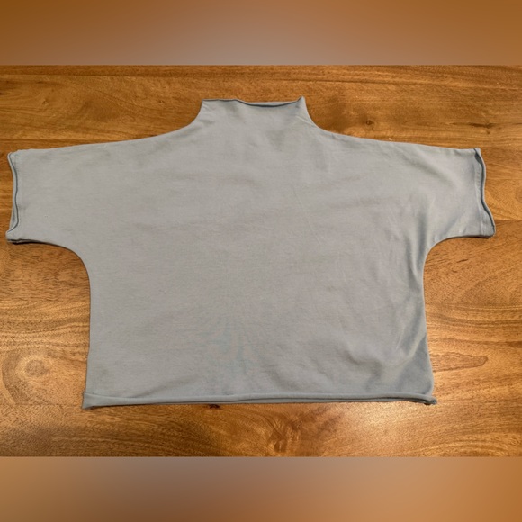 SKIMS Tops - SKIMS Raw Edge Cropped T-Shirt Denim